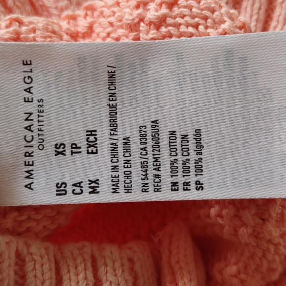 NWT American Eagle XS Pink Capple Knit Cropped Button Up Cardigan Sweater - Picture 12 of 13